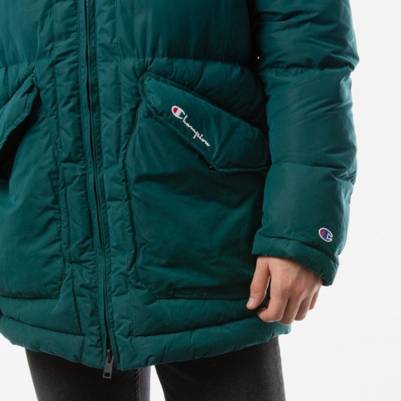 Champion Green Hooded Winter Puffer Coat Men's Small New $365 - Picture 6 of 12